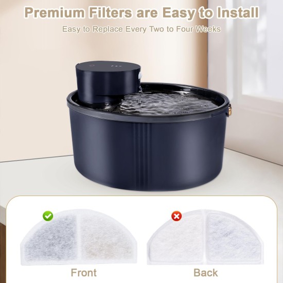 Drinking Fountain for Cats, Wireless Cat Fountain with Motion Sensor, 2.5 L, Quiet Cat Drinking Fountain with Activated Carbon Filter, 4000 mAh Battery Capacity, Drinking Fountain for Cats, Black Drinking Fountain for Cats, Wireless Cat Fountain with Motion Sensor, 2.5 L, Quiet Cat Drinking Fountain with Activated Carbon Filter, 4000 mAh Battery Capacity, Drinking Fountain for Cats, Black