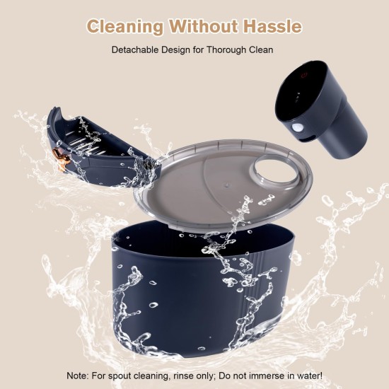 Drinking Fountain for Cats, Wireless Cat Fountain with Motion Sensor, 2.5 L, Quiet Cat Drinking Fountain with Activated Carbon Filter, 4000 mAh Battery Capacity, Drinking Fountain for Cats, Black Drinking Fountain for Cats, Wireless Cat Fountain with Motion Sensor, 2.5 L, Quiet Cat Drinking Fountain with Activated Carbon Filter, 4000 mAh Battery Capacity, Drinking Fountain for Cats, Black