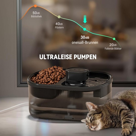 Drinking Fountain for Cats, Wireless Cat Fountain with Motion Sensor, Automatic Drinking and Feeding Machine for Cats, Water Dispenser for Cats, Automatic Feeder for Pets Drinking Fountain for Cats, Wireless Cat Fountain with Motion Sensor, Automatic Drinking and Feeding Machine for Cats, Water Dispenser for Cats, Automatic Feeder for Pets