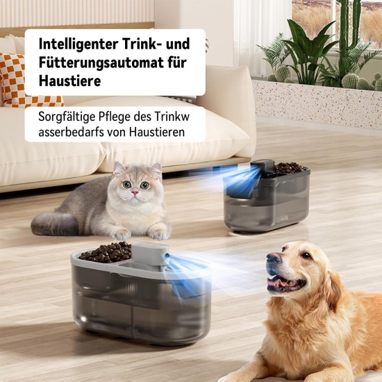 Drinking Fountain for Cats, Wireless Cat Fountain with Motion Sensor, Automatic Drinking and Feeding Machine for Cats, Water Dispenser for Cats, Automatic Feeder for Pets Drinking Fountain for Cats, Wireless Cat Fountain with Motion Sensor, Automatic Drinking and Feeding Machine for Cats, Water Dispenser for Cats, Automatic Feeder for Pets