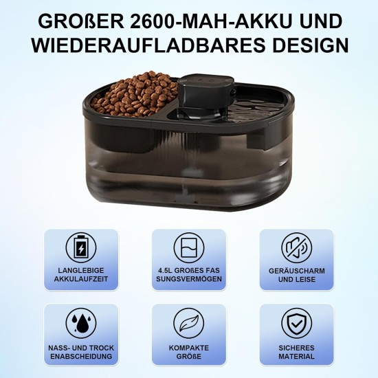 Drinking Fountain for Cats, Wireless Cat Fountain with Motion Sensor, Automatic Drinking and Feeding Machine for Cats, Water Dispenser for Cats, Automatic Feeder for Pets Drinking Fountain for Cats, Wireless Cat Fountain with Motion Sensor, Automatic Drinking and Feeding Machine for Cats, Water Dispenser for Cats, Automatic Feeder for Pets