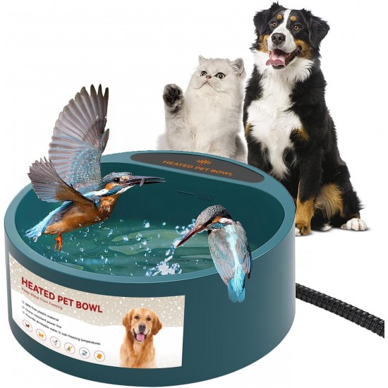ENJOYING Heated Water Bowl, 2.2 L, Heated Drinking Trough for Rabbits, Dogs, Cats, Cold Day, Heated Chicken Drinker, Heated Water Bowl with Anti-Bite Power Line, Prevent Freezing ENJOYING Heated Water Bowl, 2.2 L, Heated Drinking Trough for Rabbits, Dogs, Cats, Cold Day, Heated Chicken Drinker, Heated Water Bowl with Anti-Bite Power Line, Prevent Freezing
