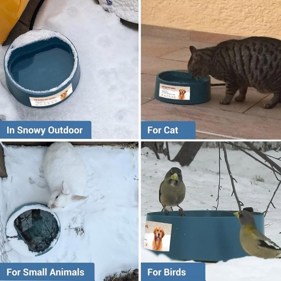 ENJOYING Heated Water Bowl, 2.2 L, Heated Drinking Trough for Rabbits, Dogs, Cats, Cold Day, Heated Chicken Drinker, Heated Water Bowl with Anti-Bite Power Line, Prevent Freezing ENJOYING Heated Water Bowl, 2.2 L, Heated Drinking Trough for Rabbits, Dogs, Cats, Cold Day, Heated Chicken Drinker, Heated Water Bowl with Anti-Bite Power Line, Prevent Freezing