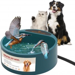 ENJOYING Heated Water Bowl, 2.2 L, Heated Drinking Trough for Rabbits, Dogs, Cats, Cold Day, Heated Chicken Drinker, Heated Water Bowl with Anti-Bite Power Line, Prevent Freezing ENJOYING Heated Water Bowl, 2.2 L, Heated Drinking Trough for Rabbits, Dogs, Cats, Cold Day, Heated Chicken Drinker, Heated Water Bowl with Anti-Bite Power Line, Prevent Freezing