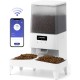 FUKUMARU Automatic Cat Feeder, 5L Cat Feeder WiFi with Double Bowl, Automatic Cat Feeder with Tailored Schedule, Battery Operated & Wired Electrics, White, Large FUKUMARU Automatic Cat Feeder, 5L Cat Feeder WiFi with Double Bowl, Automatic Cat Feeder with Tailored Schedule, Battery Operated & Wired Electrics, White, Large