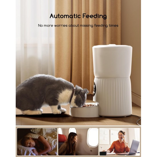 Faroro 4L Automatic Cat Feeder with Timer, Automatic Feeder Dogs, Stainless Steel Bowl, Programmable 1-6 Meals, 10s Voice Recorder, for Small/Medium Pets Faroro 4L Automatic Cat Feeder with Timer, Automatic Feeder Dogs, Stainless Steel Bowl, Programmable 1-6 Meals, 10s Voice Recorder, for Small/Medium Pets