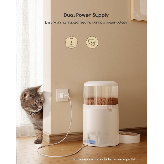 Faroro 7L Automatic Cat Feeder with Timer up to 5 Meals a Day, Portion Control, 10s Voice Recording, Suitable for Small and Medium Pets Faroro 7L Automatic Cat Feeder with Timer up to 5 Meals a Day, Portion Control, 10s Voice Recording, Suitable for Small and Medium Pets