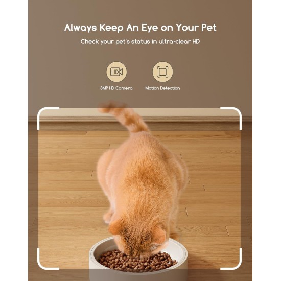 Faroro Automatic Cat WiFi, 3MP HD Video Cat Food Automatic with Night Vision, 4L Feeder for Cats/Dogs with Two-Way Audio, App Control, Motion Detection & Double Force Faroro Automatic Cat WiFi, 3MP HD Video Cat Food Automatic with Night Vision, 4L Feeder for Cats/Dogs with Two-Way Audio, App Control, Motion Detection & Double Force