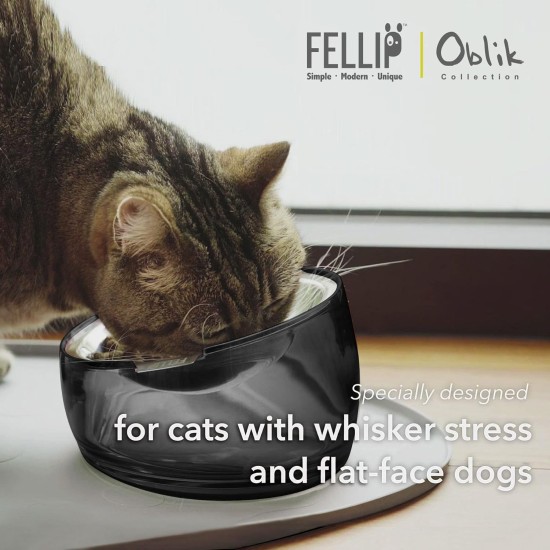 Felli Pet Whisker Fatigue Relief Angled Cat Wet Food Bowl Stainless Steel Flat Bowl Tilted Anti-Vomiting Measuring Free Oblique Wide Plate Raised Glass Acrylic for Small Dogs (0.5 Cups) Felli Pet Whisker Fatigue Relief Angled Cat Wet Food Bowl Stainless Steel Flat Bowl Tilted Anti-Vomiting Measuring Free Oblique Wide Plate Raised Glass Acrylic for Small Dogs (0.5 Cups)