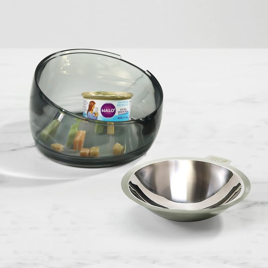 Felli Pet Whisker Fatigue Relief Angled Cat Wet Food Bowl Stainless Steel Flat Bowl Tilted Anti-Vomiting Measuring Free Oblique Wide Plate Raised Glass Acrylic for Small Dogs (0.5 Cups) Felli Pet Whisker Fatigue Relief Angled Cat Wet Food Bowl Stainless Steel Flat Bowl Tilted Anti-Vomiting Measuring Free Oblique Wide Plate Raised Glass Acrylic for Small Dogs (0.5 Cups)