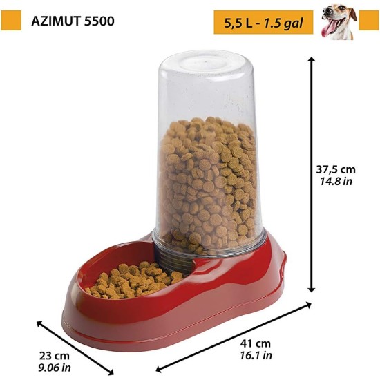 Ferplast Food or Water Dispenser for Dogs and Cats, Dry Food Dispenser, Water, Durable Plastic, Non Slip Base, White Ferplast Food or Water Dispenser for Dogs and Cats, Dry Food Dispenser, Water, Durable Plastic, Non Slip Base, White