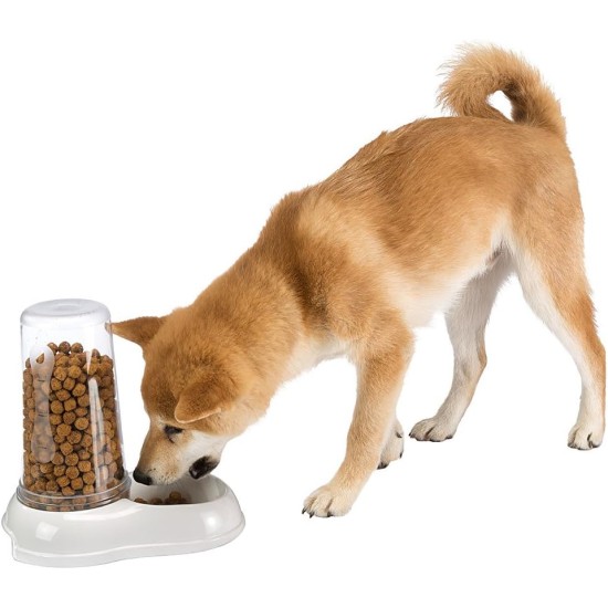 Ferplast Food or Water Dispenser for Dogs and Cats, Dry Food Dispenser, Water, Durable Plastic, Non Slip Base, White Ferplast Food or Water Dispenser for Dogs and Cats, Dry Food Dispenser, Water, Durable Plastic, Non Slip Base, White