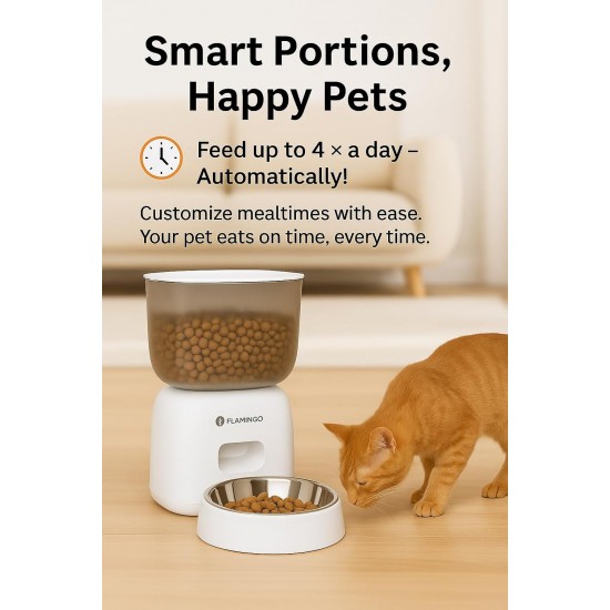 Flamingo Distributeur de Nourriture Blido Blanc - 3 L - Programmable - Pour Chiens et Chats Flamingo Distributeur de Nourriture Blido Blanc - 3 L - Programmable - Pour Chiens et Chats