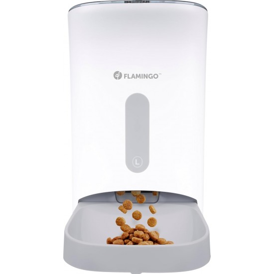 Flamingo Distributeur de Nourriture Blido Blanc - 3 L - Programmable - Pour Chiens et Chats Flamingo Distributeur de Nourriture Blido Blanc - 3 L - Programmable - Pour Chiens et Chats