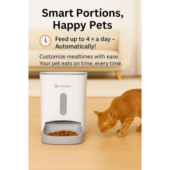 Flamingo Distributeur de Nourriture Blido Blanc - 3 L - Programmable - Pour Chiens et Chats Flamingo Distributeur de Nourriture Blido Blanc - 3 L - Programmable - Pour Chiens et Chats