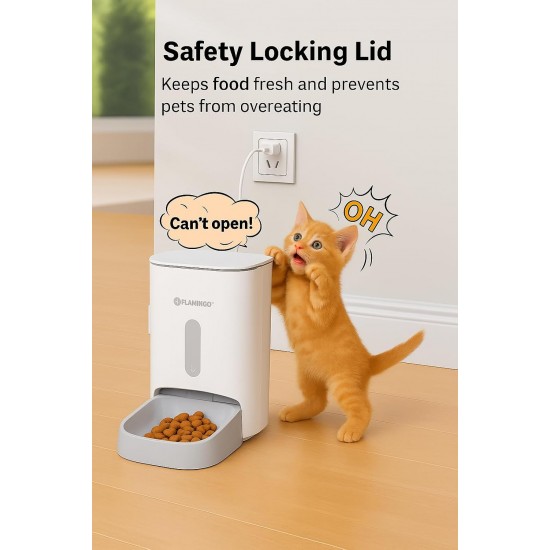 Flamingo Distributeur de Nourriture Blido Blanc - 3 L - Programmable - Pour Chiens et Chats Flamingo Distributeur de Nourriture Blido Blanc - 3 L - Programmable - Pour Chiens et Chats