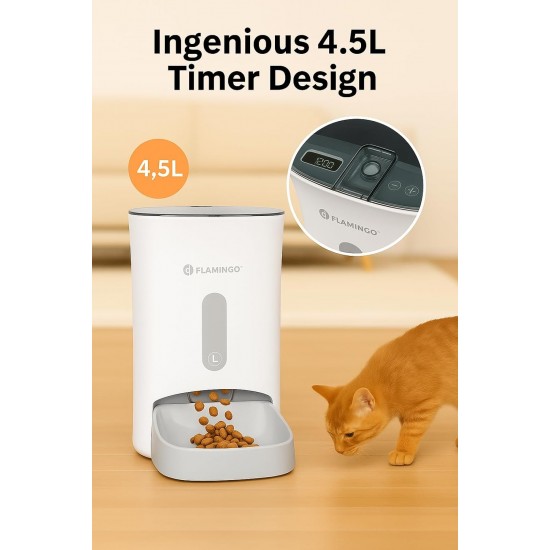 Flamingo Distributeur de Nourriture Blido Blanc - 3 L - Programmable - Pour Chiens et Chats Flamingo Distributeur de Nourriture Blido Blanc - 3 L - Programmable - Pour Chiens et Chats