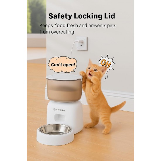 Flamingo Distributeur de Nourriture Blido Blanc - 3 L - Programmable - Pour Chiens et Chats Flamingo Distributeur de Nourriture Blido Blanc - 3 L - Programmable - Pour Chiens et Chats