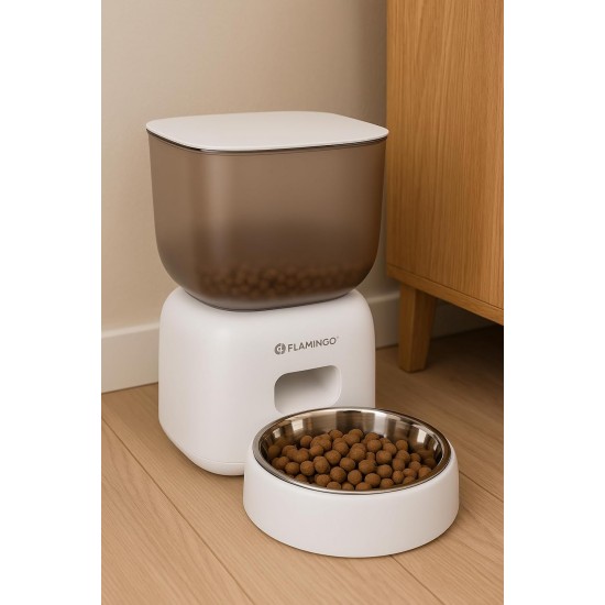 Flamingo Distributeur de Nourriture Blido Blanc - 3 L - Programmable - Pour Chiens et Chats Flamingo Distributeur de Nourriture Blido Blanc - 3 L - Programmable - Pour Chiens et Chats