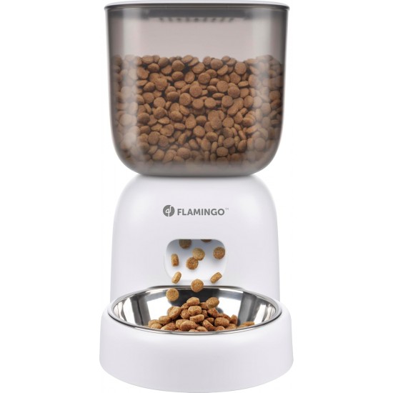 Flamingo Distributeur de Nourriture Blido Blanc - 3 L - Programmable - Pour Chiens et Chats Flamingo Distributeur de Nourriture Blido Blanc - 3 L - Programmable - Pour Chiens et Chats
