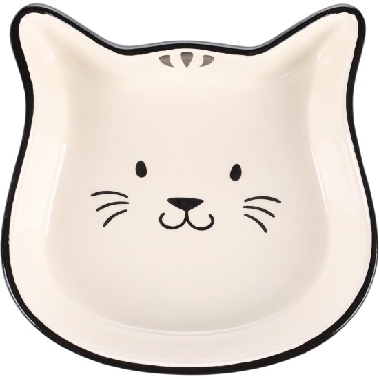 Flamingo Fofa Feeding and Drinking Bowl Black and White - 250 ml, High-Quality Ceramic, Dishwasher Safe, Durable and Stylish for Cats Flamingo Fofa Feeding and Drinking Bowl Black and White - 250 ml, High-Quality Ceramic, Dishwasher Safe, Durable and Stylish for Cats