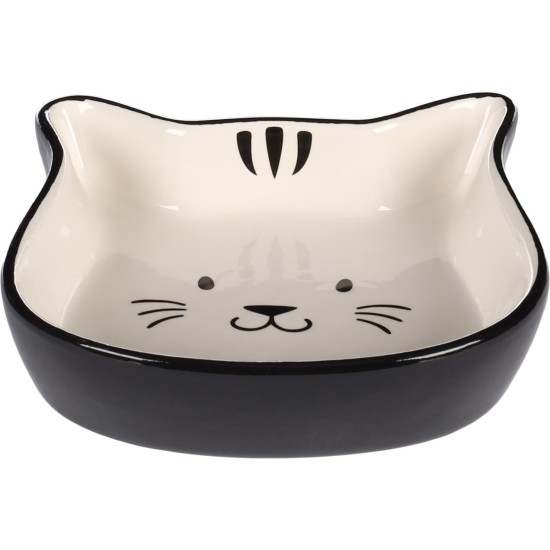 Flamingo Fofa Feeding and Drinking Bowl Black and White - 250 ml, High-Quality Ceramic, Dishwasher Safe, Durable and Stylish for Cats Flamingo Fofa Feeding and Drinking Bowl Black and White - 250 ml, High-Quality Ceramic, Dishwasher Safe, Durable and Stylish for Cats