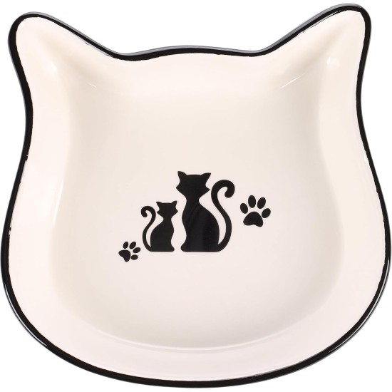 Flamingo Fofa Feeding and Drinking Bowl Black and White - 250 ml, High-Quality Ceramic, Dishwasher Safe, Durable and Stylish for Cats Flamingo Fofa Feeding and Drinking Bowl Black and White - 250 ml, High-Quality Ceramic, Dishwasher Safe, Durable and Stylish for Cats