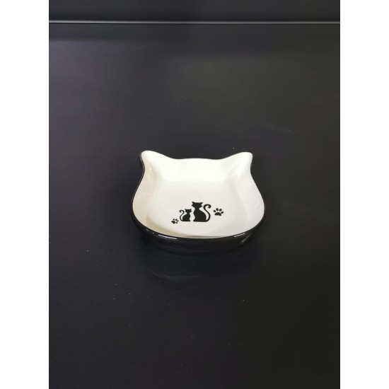Flamingo Fofa Feeding and Drinking Bowl Black and White - 250 ml, High-Quality Ceramic, Dishwasher Safe, Durable and Stylish for Cats Flamingo Fofa Feeding and Drinking Bowl Black and White - 250 ml, High-Quality Ceramic, Dishwasher Safe, Durable and Stylish for Cats