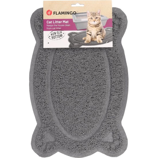 Flamingo Randy Cat Litter Tray Mat - Grey | 40 × 26 cm | Clean Paws & Clean Floor! Flamingo Randy Cat Litter Tray Mat - Grey | 40 × 26 cm | Clean Paws & Clean Floor!
