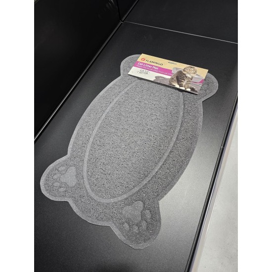 Flamingo Randy Cat Litter Tray Mat - Grey | 40 × 26 cm | Clean Paws & Clean Floor! Flamingo Randy Cat Litter Tray Mat - Grey | 40 × 26 cm | Clean Paws & Clean Floor!