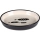 Flamingo Sardi Oval Black & White Cat Feeding and Drinking Bowl - Non-Slip Multi-Purpose Bowl for Pets - 150 ml - Ceramic - Dishwasher Safe Flamingo Sardi Oval Black & White Cat Feeding and Drinking Bowl - Non-Slip Multi-Purpose Bowl for Pets - 150 ml - Ceramic - Dishwasher Safe