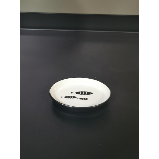 Flamingo Sardi Oval Black & White Cat Feeding and Drinking Bowl - Non-Slip Multi-Purpose Bowl for Pets - 150 ml - Ceramic - Dishwasher Safe Flamingo Sardi Oval Black & White Cat Feeding and Drinking Bowl - Non-Slip Multi-Purpose Bowl for Pets - 150 ml - Ceramic - Dishwasher Safe