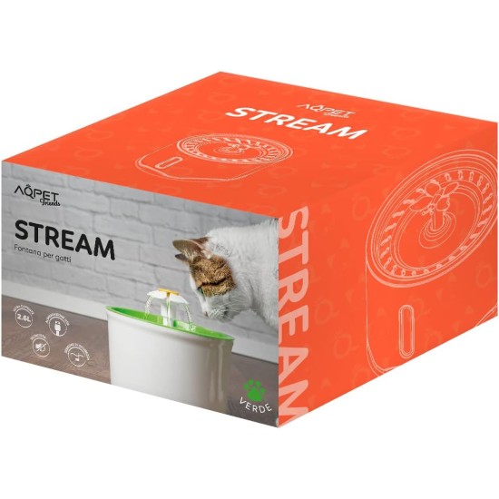 Friends Stream Cat and Dog Drinking Fountain Complete with Safety Sensor, 2.6 L, Green Friends Stream Cat and Dog Drinking Fountain Complete with Safety Sensor, 2.6 L, Green