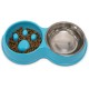 Fur & Bone Double Slow Feeder Dog Bowl Raised Dog Bowl with Non-Slip Base Dog Bowls Dog Water Stainless Steel Bowl Removable Raised Cat (Blue)
