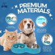 Fur & Bone Double Slow Feeder Dog Bowl Raised Dog Bowl with Non-Slip Base Dog Bowls Dog Water Stainless Steel Bowl Removable Raised Cat (Blue)