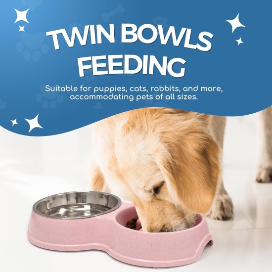 Fur & Bone Double Slow Feeder Dog Bowl Raised Dog Bowl with Non-Slip Base Dog Bowls Dog Water Stainless Steel Bowl Removable Raised Cat (Blue) Fur & Bone Double Slow Feeder Dog Bowl Raised Dog Bowl with Non-Slip Base Dog Bowls Dog Water Stainless Steel Bowl Removable Raised Cat (Blue)
