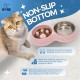 Fur & Bone Double Slow Feeder Dog Bowl Raised Dog Bowl with Non-Slip Base Dog Bowls Dog Water Stainless Steel Bowl Removable Raised Cat (Blue)