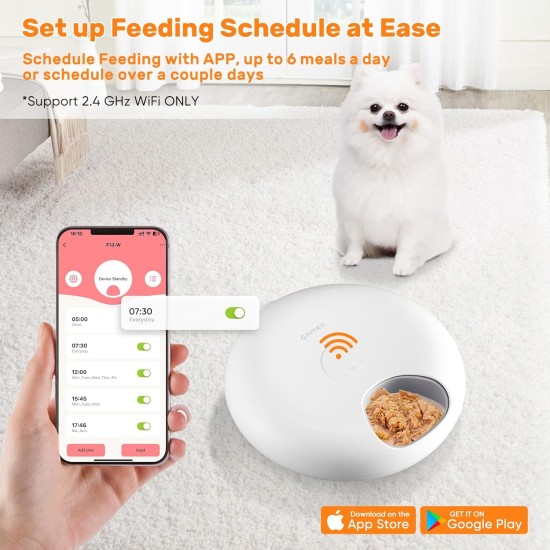 GAMKII Automatic WiFi Cat Feeder for Wet Food, 6 Meals Cat Feeder with 2 Ice Packs, Programmable Timer, Rechargeable Car Pet Food Dispenser, WiFi Control GAMKII Automatic WiFi Cat Feeder for Wet Food, 6 Meals Cat Feeder with 2 Ice Packs, Programmable Timer, Rechargeable Car Pet Food Dispenser, WiFi Control