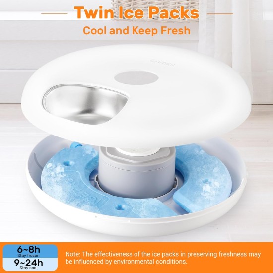 GAMKII Automatic WiFi Cat Feeder for Wet Food, 6 Meals Cat Feeder with 2 Ice Packs, Programmable Timer, Rechargeable Car Pet Food Dispenser, WiFi Control GAMKII Automatic WiFi Cat Feeder for Wet Food, 6 Meals Cat Feeder with 2 Ice Packs, Programmable Timer, Rechargeable Car Pet Food Dispenser, WiFi Control