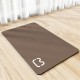 GIBZ Waterproof Feeding Mat Cat Food and Water Bowl Mat Square Non-Slip Plain Bowl Mat Pet Place Mat Dark Grey 50 x 70 cm
