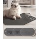 GIBZ Waterproof Feeding Mat Cat Food and Water Bowl Mat Square Non-Slip Plain Bowl Mat Pet Place Mat Dark Grey 50 x 70 cm