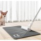 GIBZ Waterproof Feeding Mat Cat Food and Water Bowl Mat Square Non-Slip Plain Bowl Mat Pet Place Mat Dark Grey 50 x 70 cm