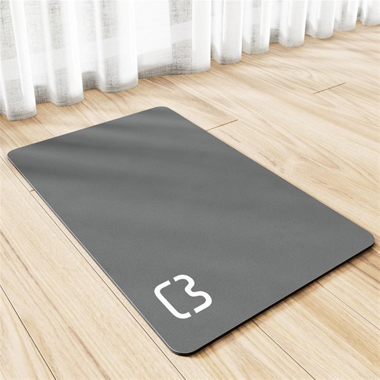 GIBZ Waterproof Feeding Mat Cat Food and Water Bowl Mat Square Non-Slip Plain Bowl Mat Pet Place Mat Dark Grey 50 x 70 cm