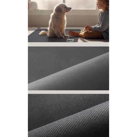 GIBZ Waterproof Feeding Mat Cat Food and Water Bowl Mat Square Non-Slip Plain Bowl Mat Pet Place Mat Dark Grey 50 x 70 cm GIBZ Waterproof Feeding Mat Cat Food and Water Bowl Mat Square Non-Slip Plain Bowl Mat Pet Place Mat Dark Grey 50 x 70 cm