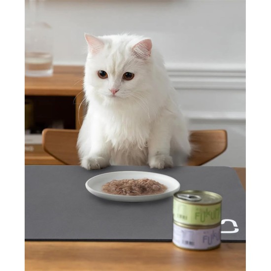 GIBZ Waterproof Feeding Mat Cat Food and Water Bowl Mat Square Non-Slip Plain Bowl Mat Pet Place Mat Dark Grey 50 x 70 cm GIBZ Waterproof Feeding Mat Cat Food and Water Bowl Mat Square Non-Slip Plain Bowl Mat Pet Place Mat Dark Grey 50 x 70 cm