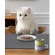 GIBZ Waterproof Feeding Mat Cat Food and Water Bowl Mat Square Non-Slip Plain Bowl Mat Pet Place Mat Dark Grey 50 x 70 cm