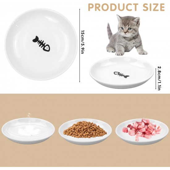 Galerie SV Set of 6 Cat Feeding Bowls - Cat Bowl Set - Ceramic Cat Bowl - Raised Cat Bowl - Cat Feeding Bowl - White (Fishbone Pattern) Galerie SV Set of 6 Cat Feeding Bowls - Cat Bowl Set - Ceramic Cat Bowl - Raised Cat Bowl - Cat Feeding Bowl - White (Fishbone Pattern)