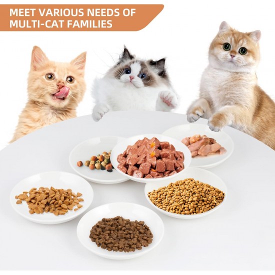 Galerie SV Set of 6 Cat Feeding Bowls - Cat Bowl Set - Ceramic Cat Bowl - Raised Cat Bowl - Cat Feeding Bowl - White (Fishbone Pattern) Galerie SV Set of 6 Cat Feeding Bowls - Cat Bowl Set - Ceramic Cat Bowl - Raised Cat Bowl - Cat Feeding Bowl - White (Fishbone Pattern)