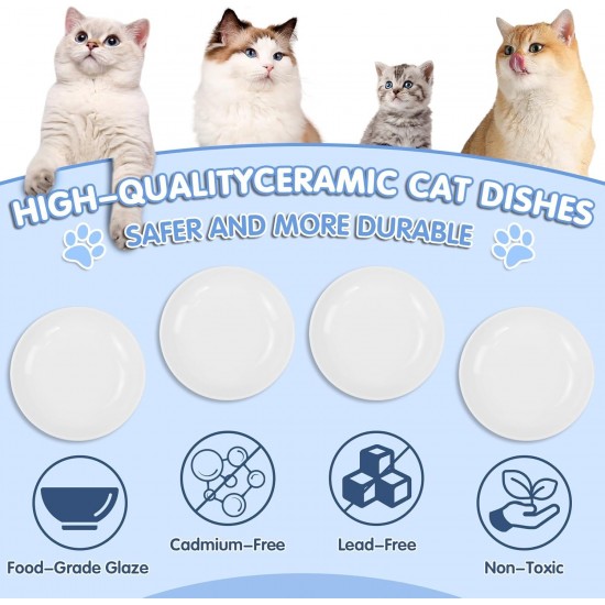 Galerie SV Set of 6 Cat Feeding Bowls - Cat Bowl Set - Ceramic Cat Bowl - Raised Cat Bowl - Cat Feeding Bowl - White (Fishbone Pattern) Galerie SV Set of 6 Cat Feeding Bowls - Cat Bowl Set - Ceramic Cat Bowl - Raised Cat Bowl - Cat Feeding Bowl - White (Fishbone Pattern)
