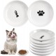 Galerie SV Set of 6 Cat Feeding Bowls - Cat Bowl Set - Ceramic Cat Bowl - Raised Cat Bowl - Cat Feeding Bowl - White (Fishbone Pattern) Galerie SV Set of 6 Cat Feeding Bowls - Cat Bowl Set - Ceramic Cat Bowl - Raised Cat Bowl - Cat Feeding Bowl - White (Fishbone Pattern)